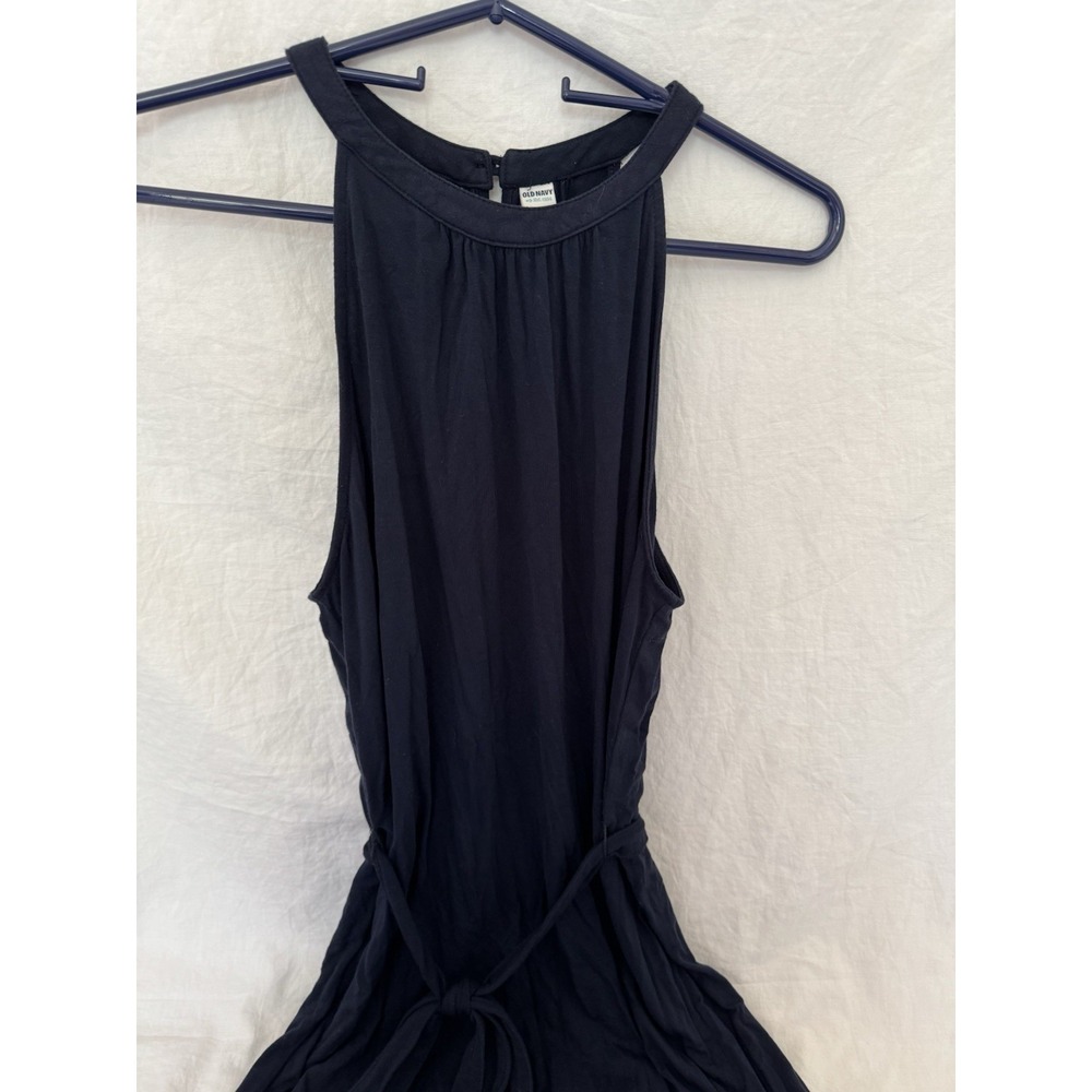 Old‎ Navy Dress Women's Medium Sleeveless Halter Belted Long Maxi Sun Blue
